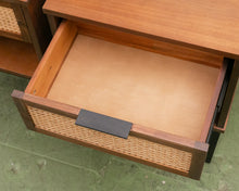 Load image into Gallery viewer, Rattan Front black base Nightstands