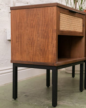 Load image into Gallery viewer, Rattan Front black base Nightstands