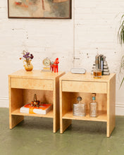 Load image into Gallery viewer, Faux Wood One Drawer Pair of Nightstands