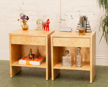 Load image into Gallery viewer, Faux Wood One Drawer Pair of Nightstands