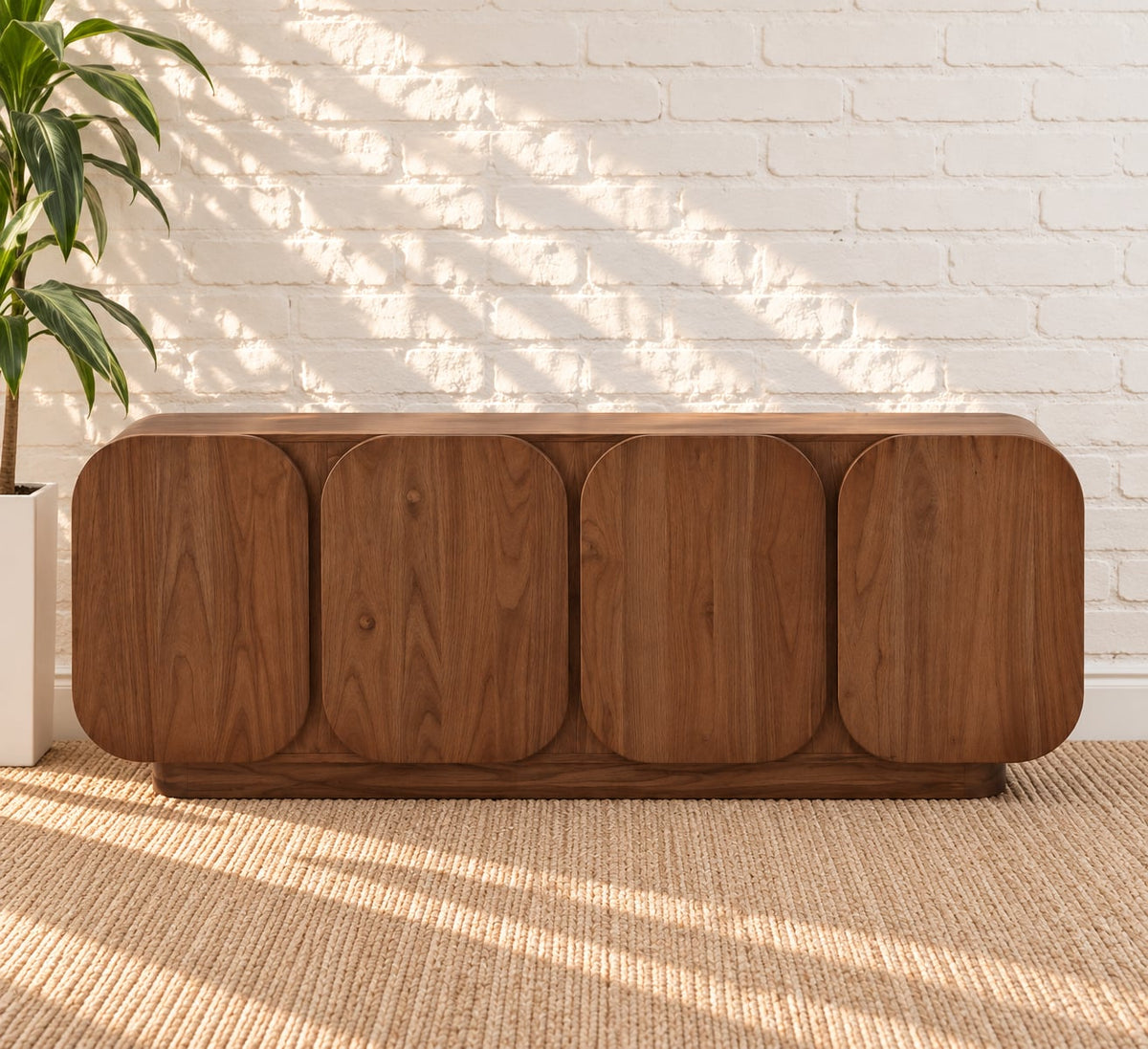 Keanu Four-Door Credenza in Natural Brown – Sunbeam Vintage