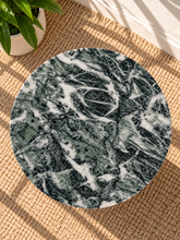 Load image into Gallery viewer, Maison marble side table in Jade Frost with genuine green marble and sculptural geometric Art Deco base