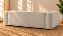 Load image into Gallery viewer, Image 4 of 5: Medrano 88-inch upholstered sofa in Stone Mist lattice bouclé with broad arms and deep cushioned seating