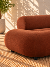 Load image into Gallery viewer, Image 4 of 4: Megan 2-Piece sectional sofa in Burnt Sienna chenille with bumper chaise configuration and rounded cushions