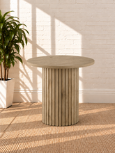 Load image into Gallery viewer, Image 1 of 4: Rupert 43-inch round counter height dining table in Natural Oak with reeded fluted pedestal base