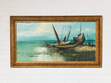 Load image into Gallery viewer, Signed Oil Painting of Ships Fine Art Framed