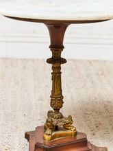 Load image into Gallery viewer, Italian Vintage, Marble Round Side Table Brass Ornate Base
