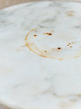 Load image into Gallery viewer, Italian Vintage, Marble Round Side Table Brass Ornate Base