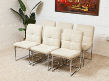 Load image into Gallery viewer, Set of Six Italian mid-century modern 1970s Chrome Dining Chairs