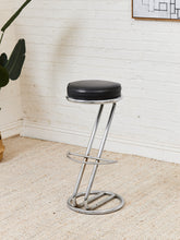 Load image into Gallery viewer, Mid-Century Modern Leather and Chrome Bar Stools 1980s Italy