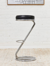 Load image into Gallery viewer, Mid-Century Modern Leather and Chrome Bar Stools 1980s Italy