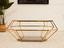 Load image into Gallery viewer, Brass Geometric Glam Coffee Table