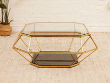 Load image into Gallery viewer, Brass Geometric Glam Coffee Table