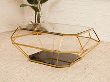 Load image into Gallery viewer, Brass Geometric Glam Coffee Table