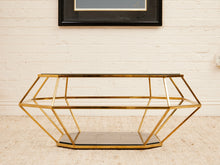 Load image into Gallery viewer, Brass Geometric Glam Coffee Table
