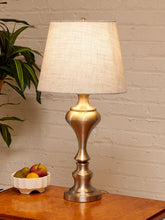 Load image into Gallery viewer, Brushed Nickel Table Lamps with Linen Shades, Modern Classic Pair