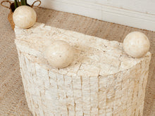 Load image into Gallery viewer, Half Moon Entry Table Tessellated Marble Entry