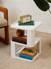 Load image into Gallery viewer, Three Tier White Plastic Side Table