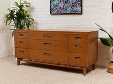 Load image into Gallery viewer, 9 Drawer Wood Dresser Rectangle Drawer Pulls