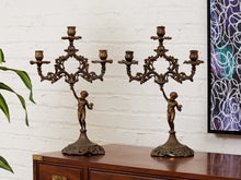 Load image into Gallery viewer, Pair of Italian Cherub Candelabras