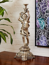 Load image into Gallery viewer, French Neolcassical Cast Bronze Boy w Torch Figural