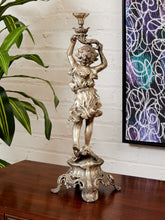Load image into Gallery viewer, French Neolcassical Cast Bronze Boy w Torch Figural