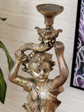 Load image into Gallery viewer, French Neolcassical Cast Bronze Boy w Torch Figural