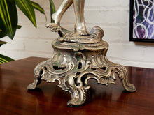 Load image into Gallery viewer, French Neolcassical Cast Bronze Boy w Torch Figural