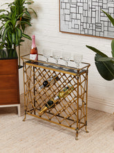 Load image into Gallery viewer, Restoration Hardware Brass and Marble Wine Stand