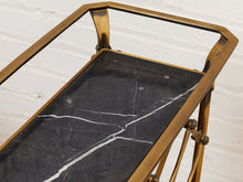 Load image into Gallery viewer, Restoration Hardware Brass and Marble Wine Stand