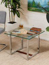 Load image into Gallery viewer, 1970’s Wood and Chrome End Table