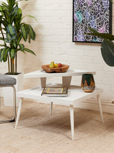 Load image into Gallery viewer, White 2 Tier Side Table