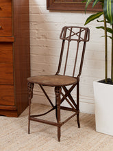 Load image into Gallery viewer, Cast Metal Folding Chair Imperial Steel Corp Chicago IL. Antique 1920s