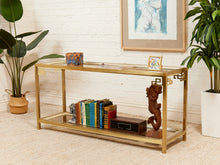 Load image into Gallery viewer, Mastercraft Brass 1970’s Hollywood Regency Entry table