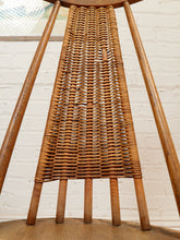 Load image into Gallery viewer, Primitive Style Mid Century Modern Arthur Umanoff Woodcraft Walnut Rattan Rocker