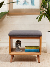 Load image into Gallery viewer, Blonde Wood Stool Ottoman