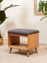 Load image into Gallery viewer, Blonde Wood Stool Ottoman
