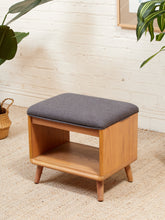 Load image into Gallery viewer, Blonde Wood Stool Ottoman