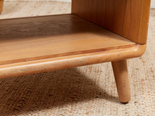 Load image into Gallery viewer, Blonde Wood Stool Ottoman