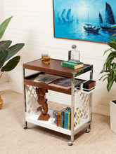 Load image into Gallery viewer, 1970s Chrome Moroccan Style Bar Cart