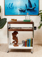 Load image into Gallery viewer, 1970s Chrome Moroccan Style Bar Cart