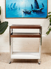 Load image into Gallery viewer, 1970s Chrome Moroccan Style Bar Cart