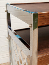 Load image into Gallery viewer, 1970s Chrome Moroccan Style Bar Cart