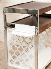Load image into Gallery viewer, 1970s Chrome Moroccan Style Bar Cart