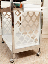 Load image into Gallery viewer, 1970s Chrome Moroccan Style Bar Cart