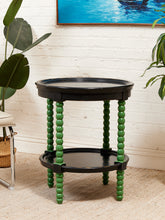 Load image into Gallery viewer, Vintage Green Spindle Side Table