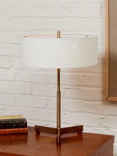 Load image into Gallery viewer, Gold Drum Shade Lamp