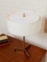 Load image into Gallery viewer, Gold Drum Shade Lamp