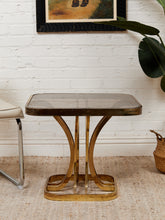 Load image into Gallery viewer, 1970’s Brass Smoked Glass Side Table