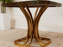 Load image into Gallery viewer, 1970’s Brass Smoked Glass Side Table